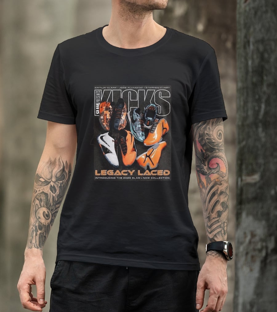 SLAM Presents KICKS Legacy Laced 2026 Introducing Caitlin Clark José Alvarado Stephen Curry Nike Collection T-Shirt