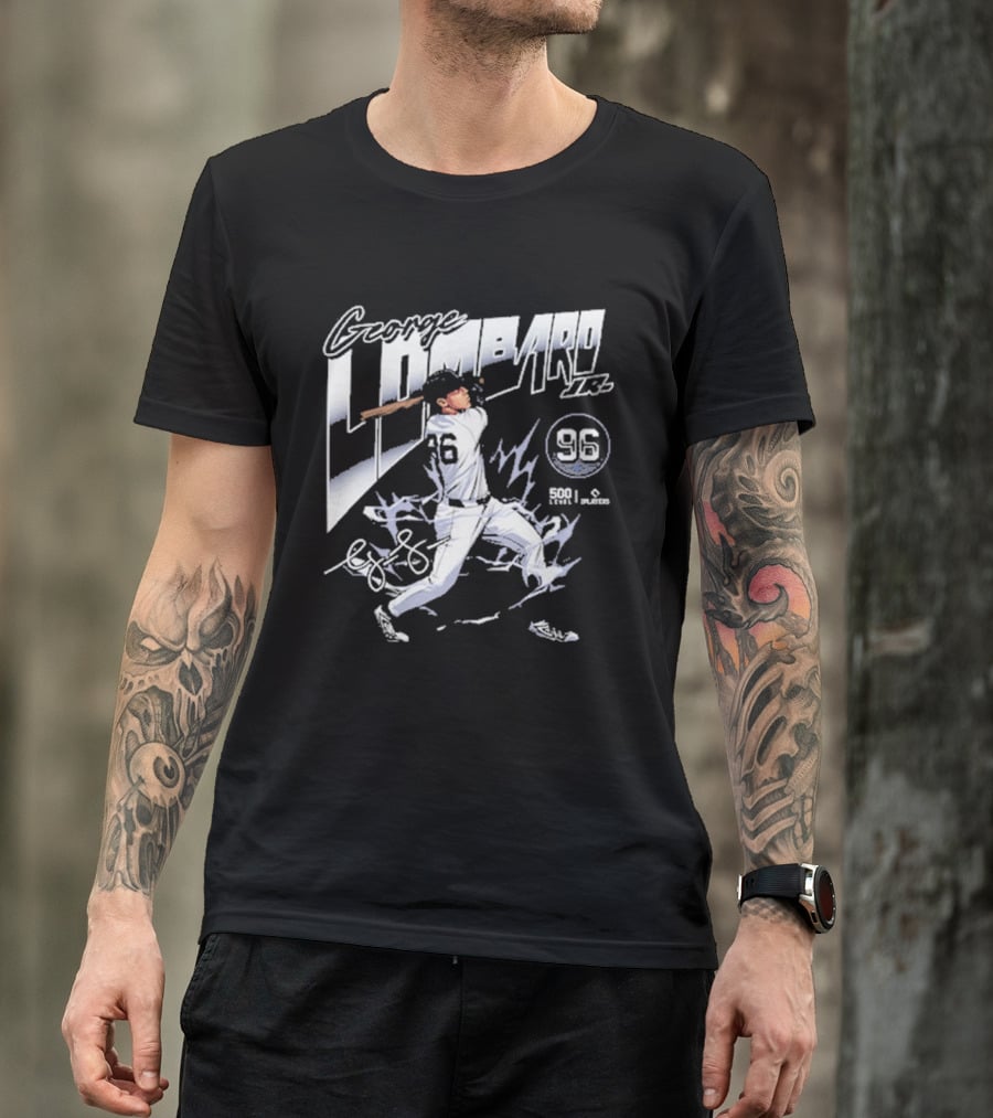 George Lombard Jr. 96 New York Y Electric Baseball Player With Dynamic Swing T-Shirt