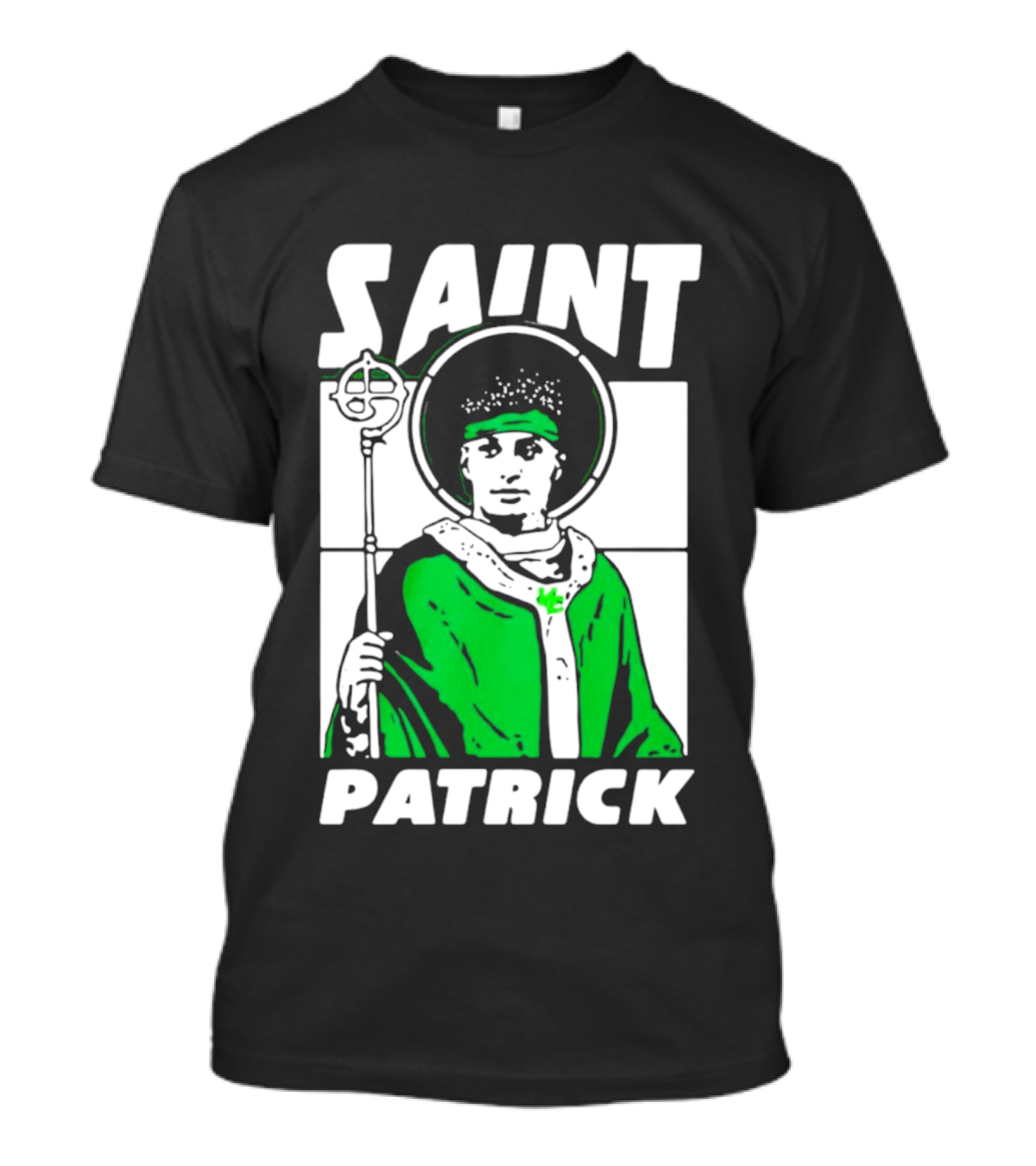 Saint Patrick Mahomes Kansas City Chiefs Iconic Green Halo And Staff T-Shirt