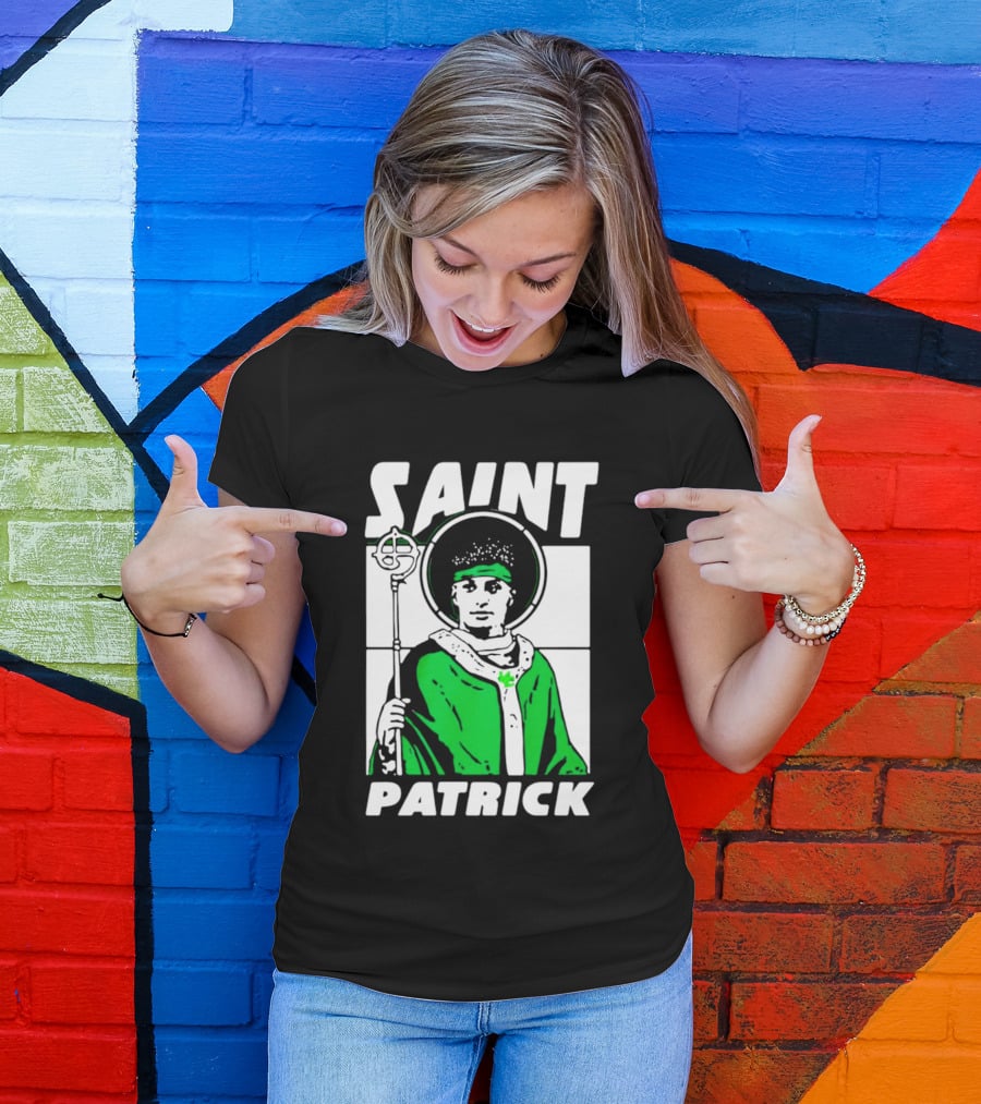 Saint Patrick Mahomes Kansas City Chiefs Iconic Green Halo And Staff T-Shirt