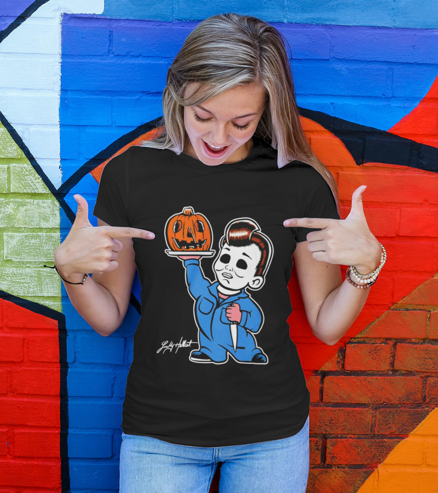 Michael Myers Big Boy Halloween Pumpkin Knife T-Shirt