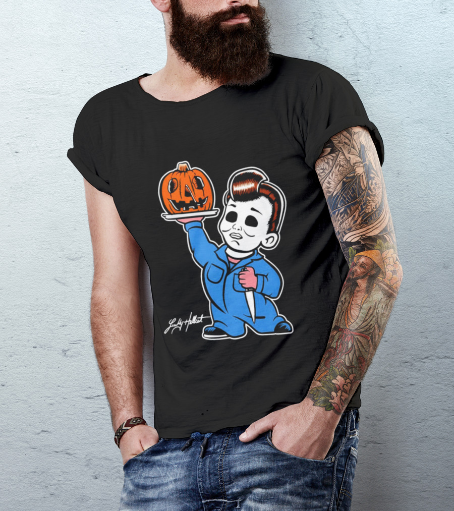 Michael Myers Big Boy Halloween Pumpkin Knife T-Shirt