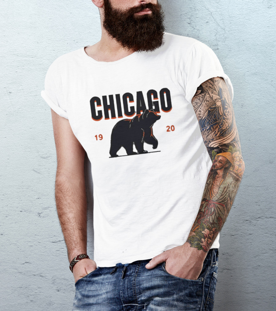 Chicago Bears 1920 Walking Grizzly Orange T-Shirt