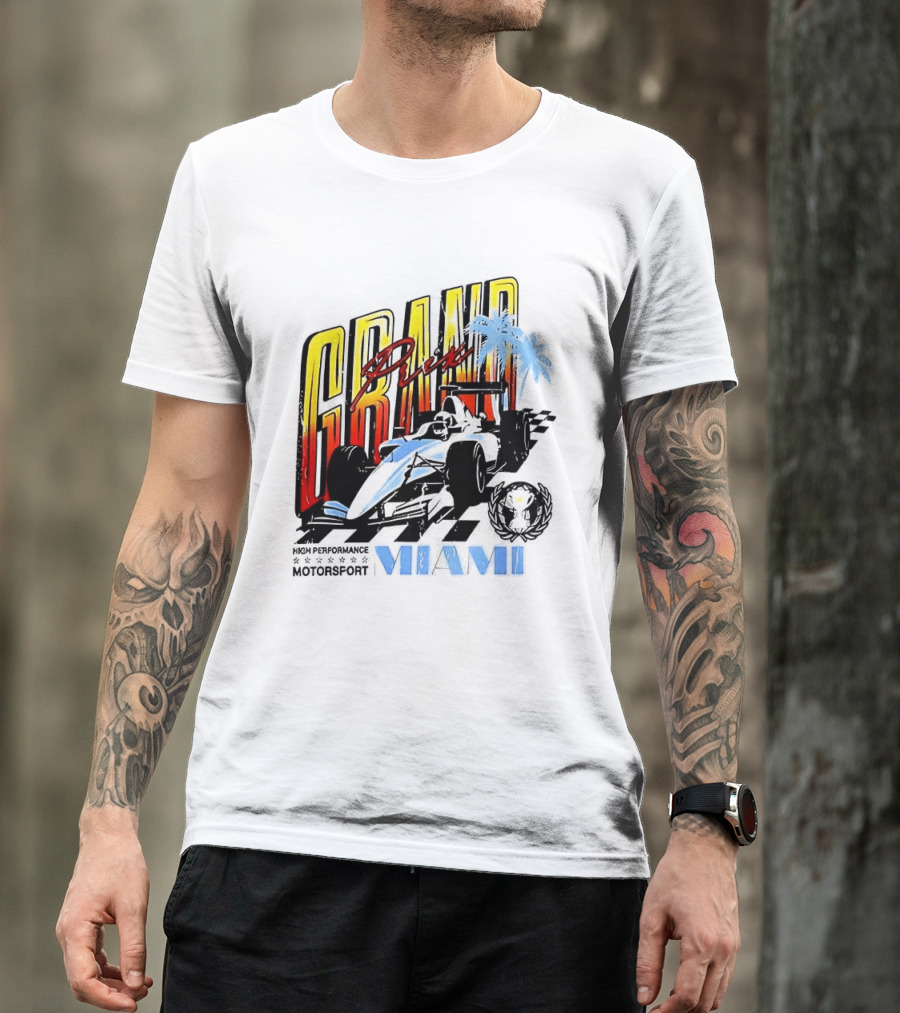Chicago Bears Grand Prix Motorsport Miami Racing Car T-Shirt