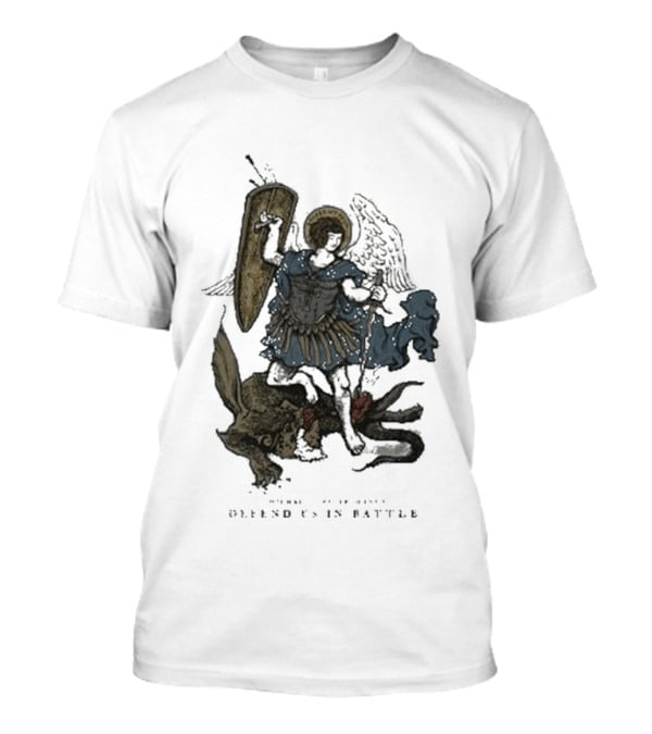 Saint Mxxxxxx Archangel Michael Defend Us In Battle Medieval Angelic Warrior T-Shirt