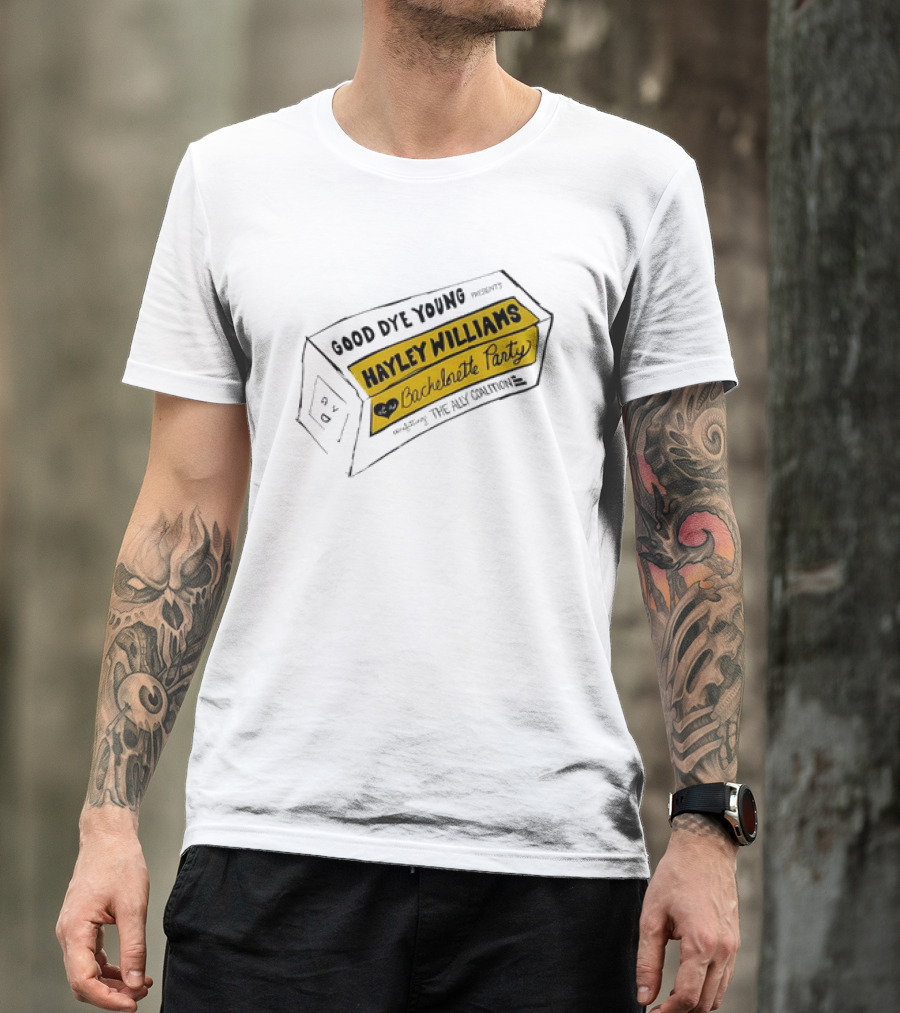 Good Dye Young Hayley Williams Bachelorette Party Benefitting The Ally Coalition Yellow Box Sketch T-Shirt