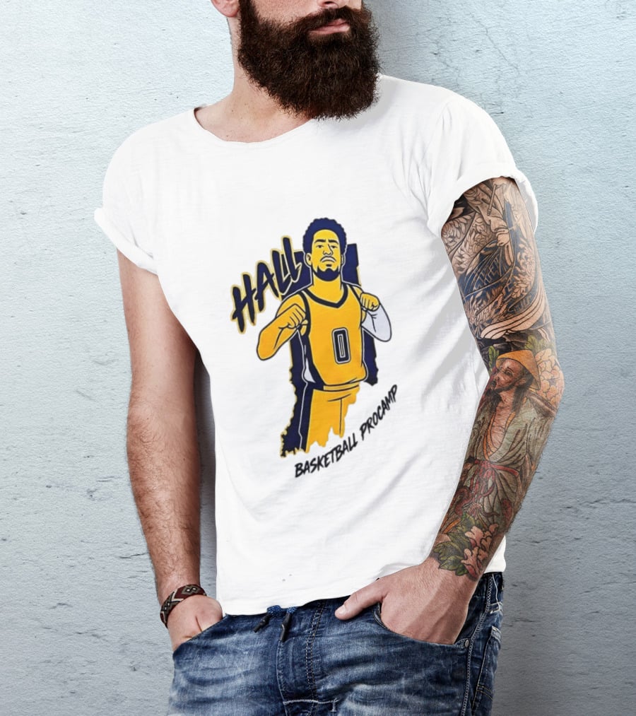 Indiana Pacers Haliburton Hall 0 Basketball Procamp T-Shirt