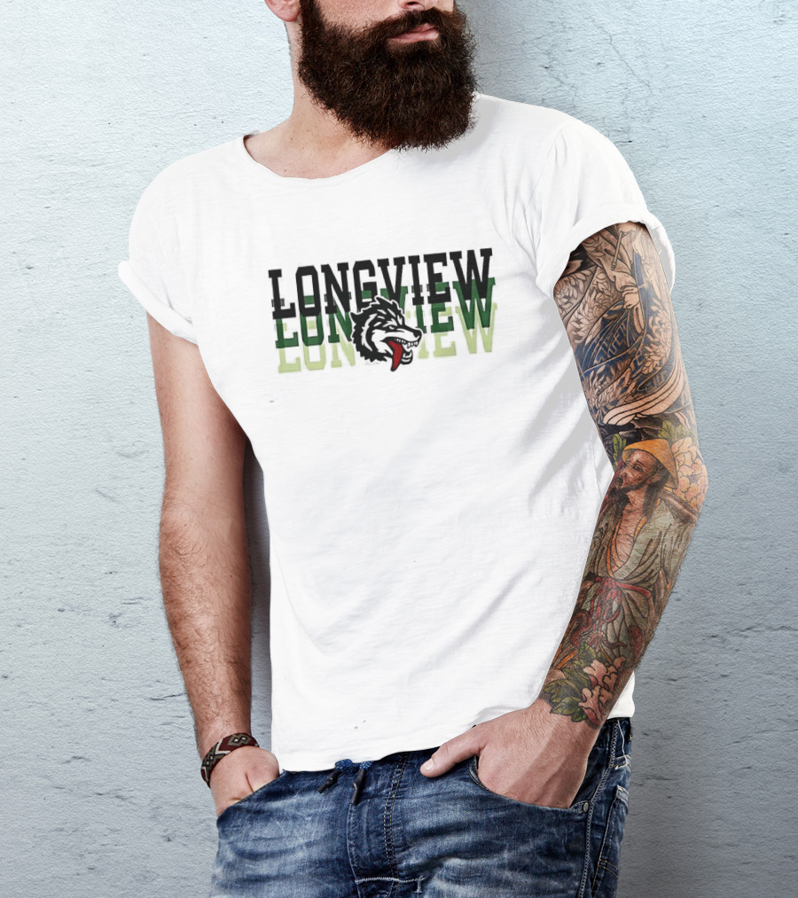 Longview Once A Lobo Always A Lobo Green Wolf Head T-Shirt