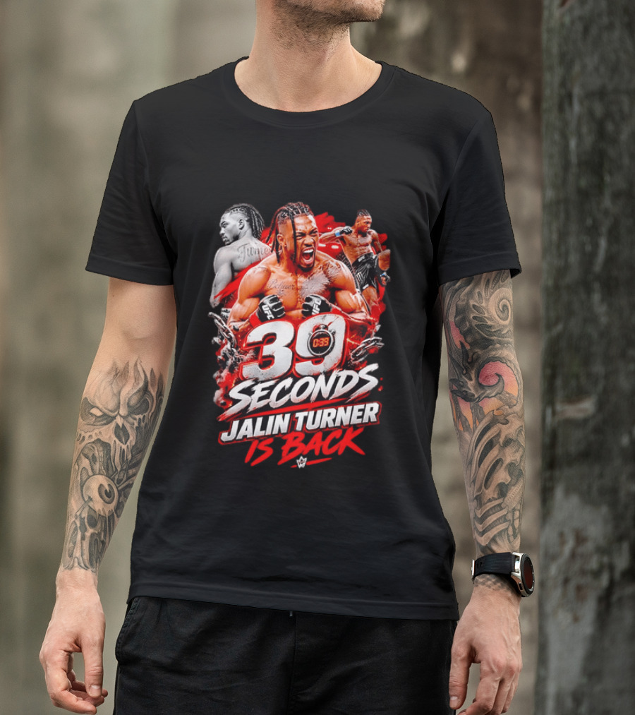39 Seconds Jalin Turner UFC Fighter Photo Collage Red Glow Is Back T-Shirt