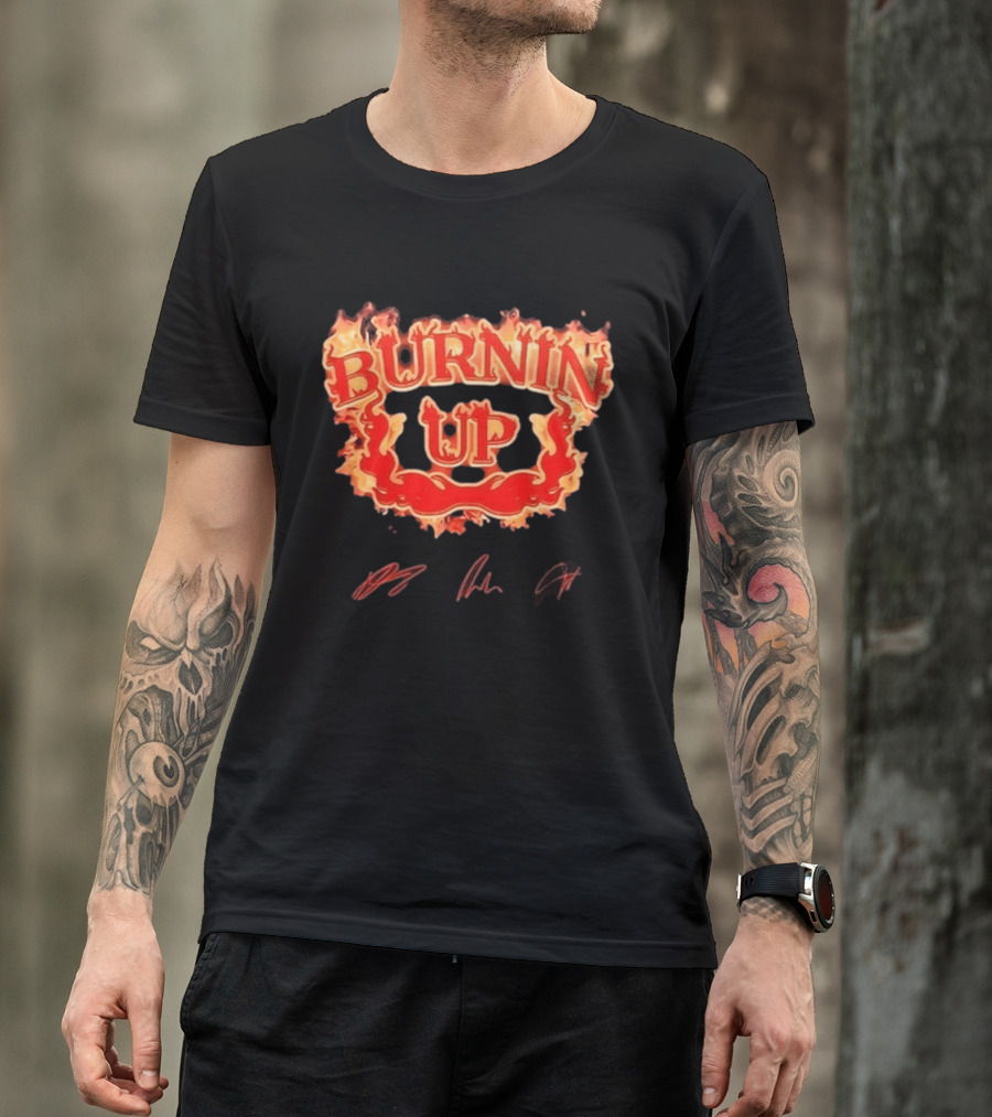 Jonas Brothers Burnin Up Tour Fiery Red Flame Letters T-Shirt