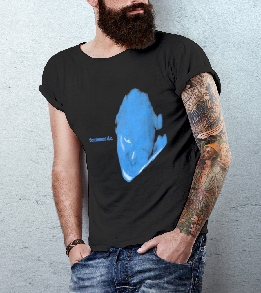 Fontaines D.C. Dopamine Chamber Blue Cover Black T-Shirt