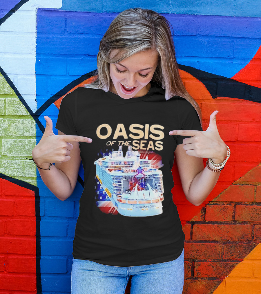 Oasis Of The Seas Symphony Cruise Ship American Flag T-Shirt