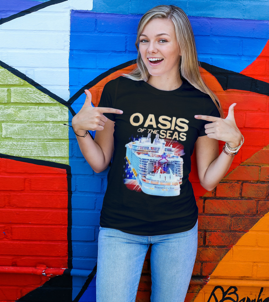 Oasis Of The Seas Symphony Cruise Ship American Flag T-Shirt
