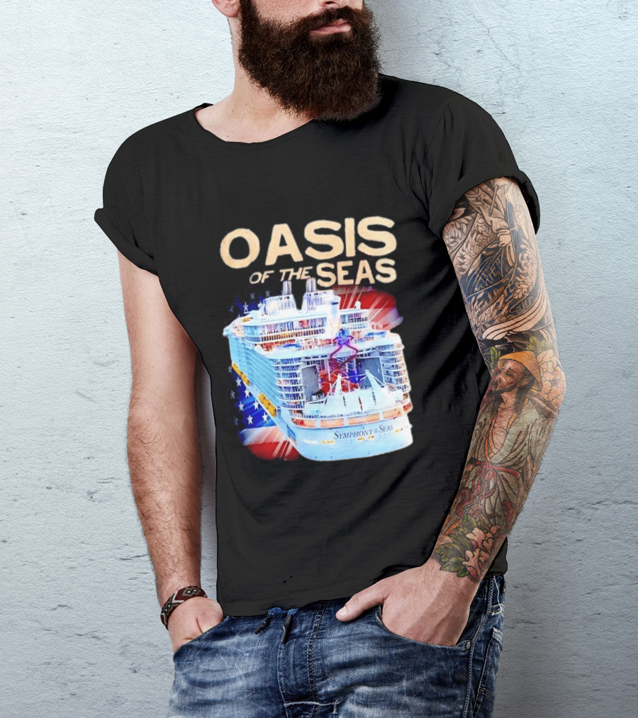 Oasis Of The Seas Symphony Cruise Ship American Flag T-Shirt