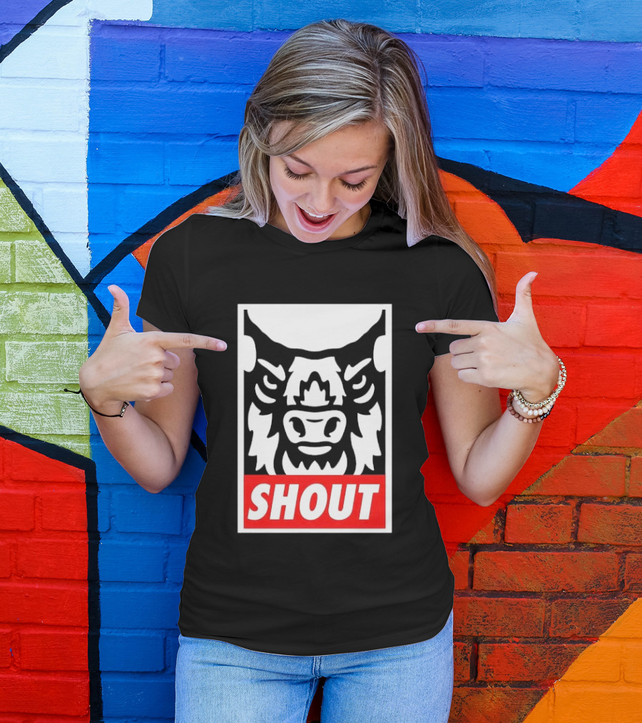 Shout Buffalo Bison Stylized Face T-Shirt