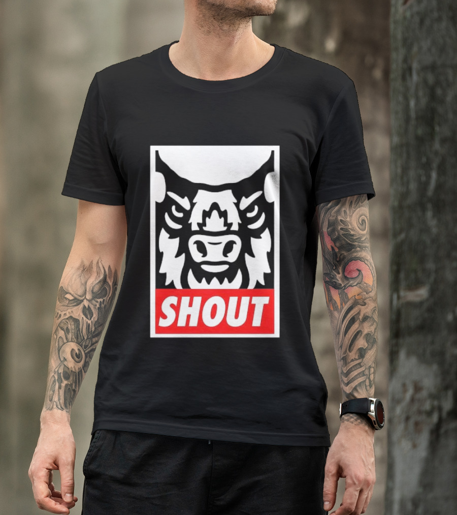 Shout Buffalo Bison Stylized Face T-Shirt