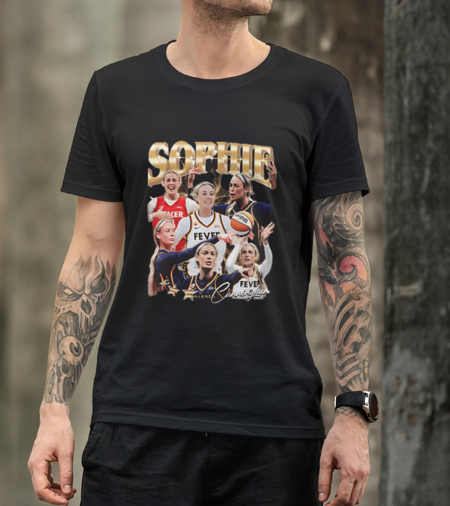 Sophie Cunningham Indiana Fever Basketball Star Collage T-Shirt