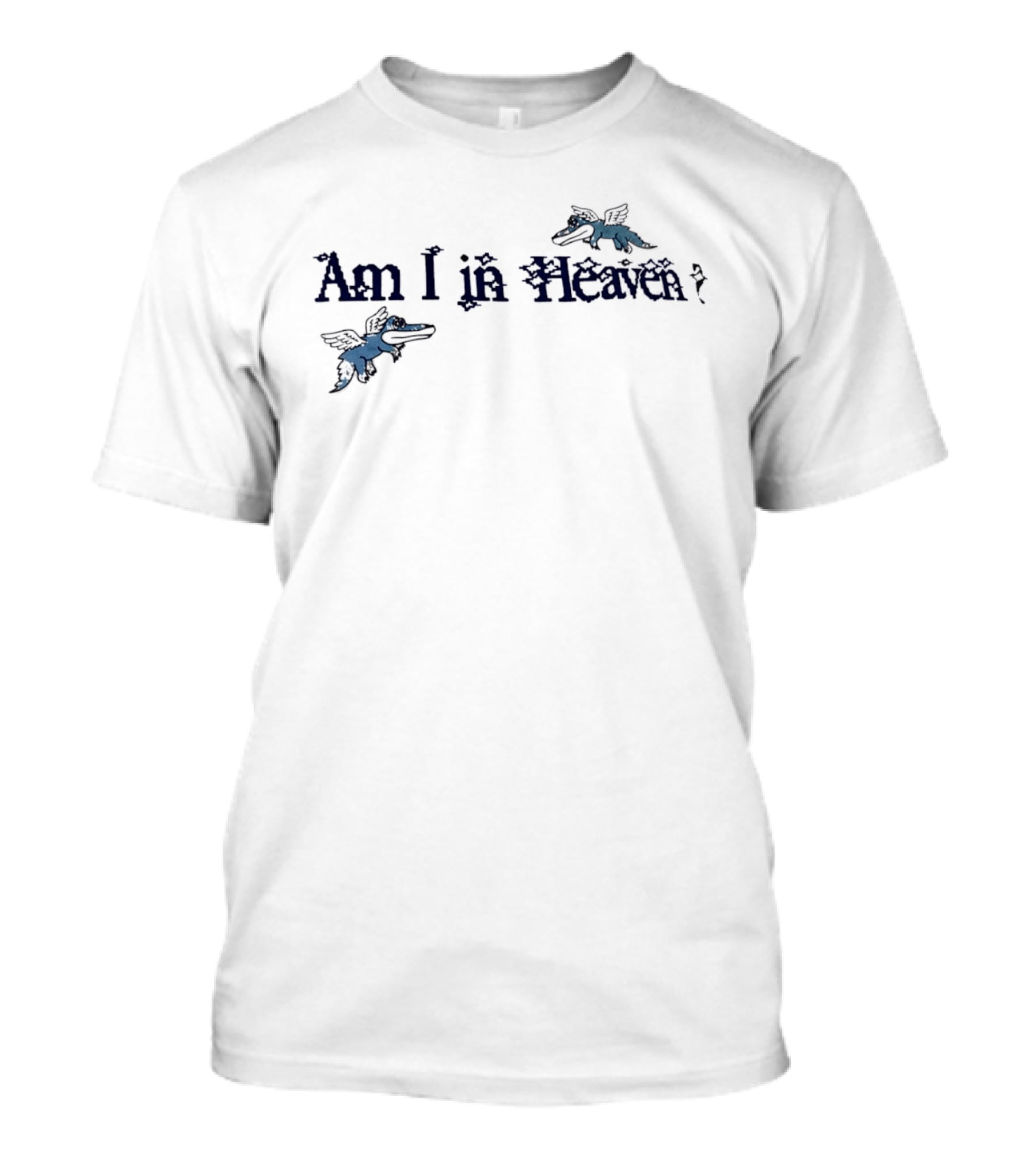 Am I In Heaven Distressed Cartoon Flying Gators Angel Wings T-Shirt