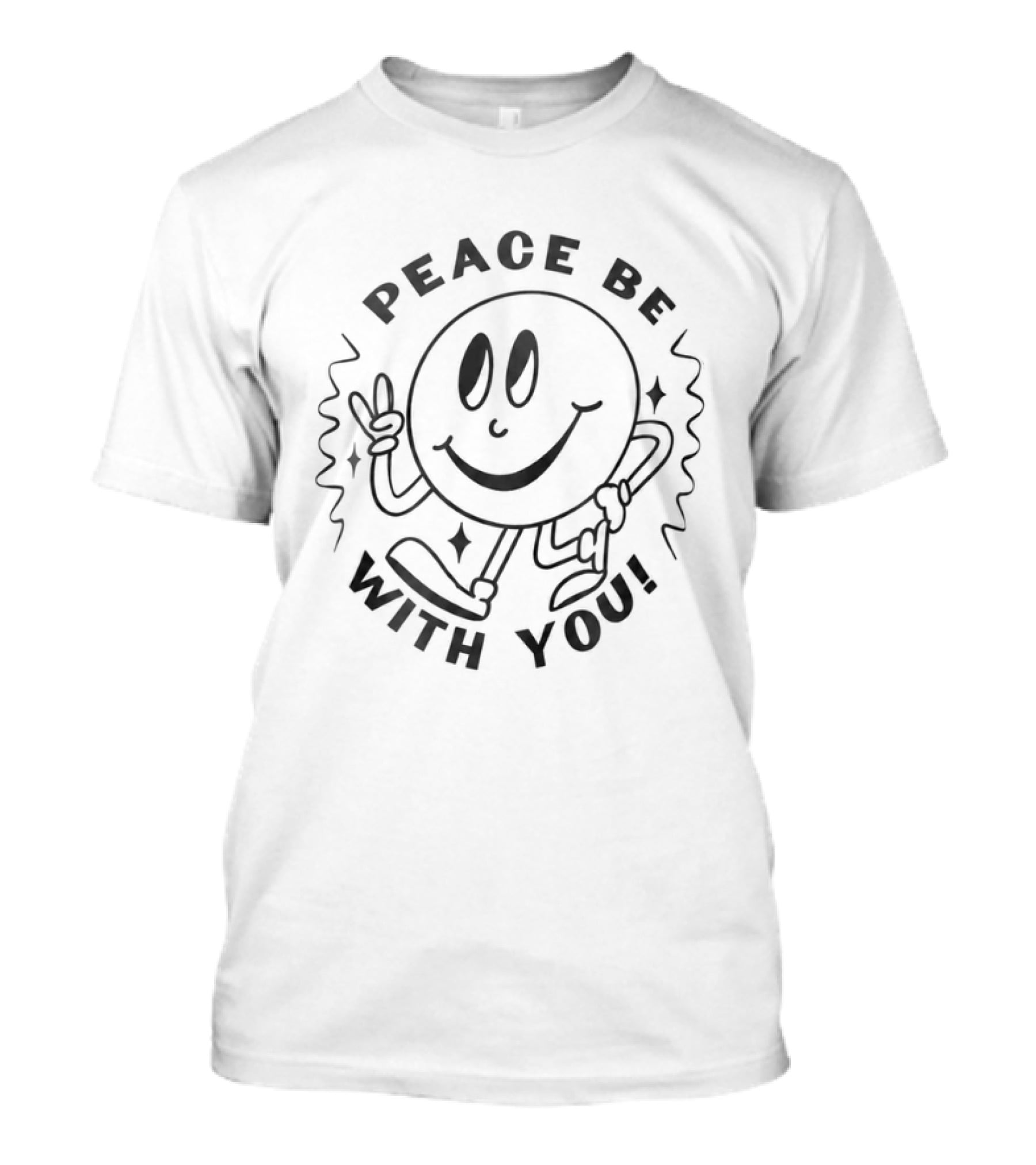 Ben Brown Peace Be With You Smiley Face Peace Sign T-Shirt