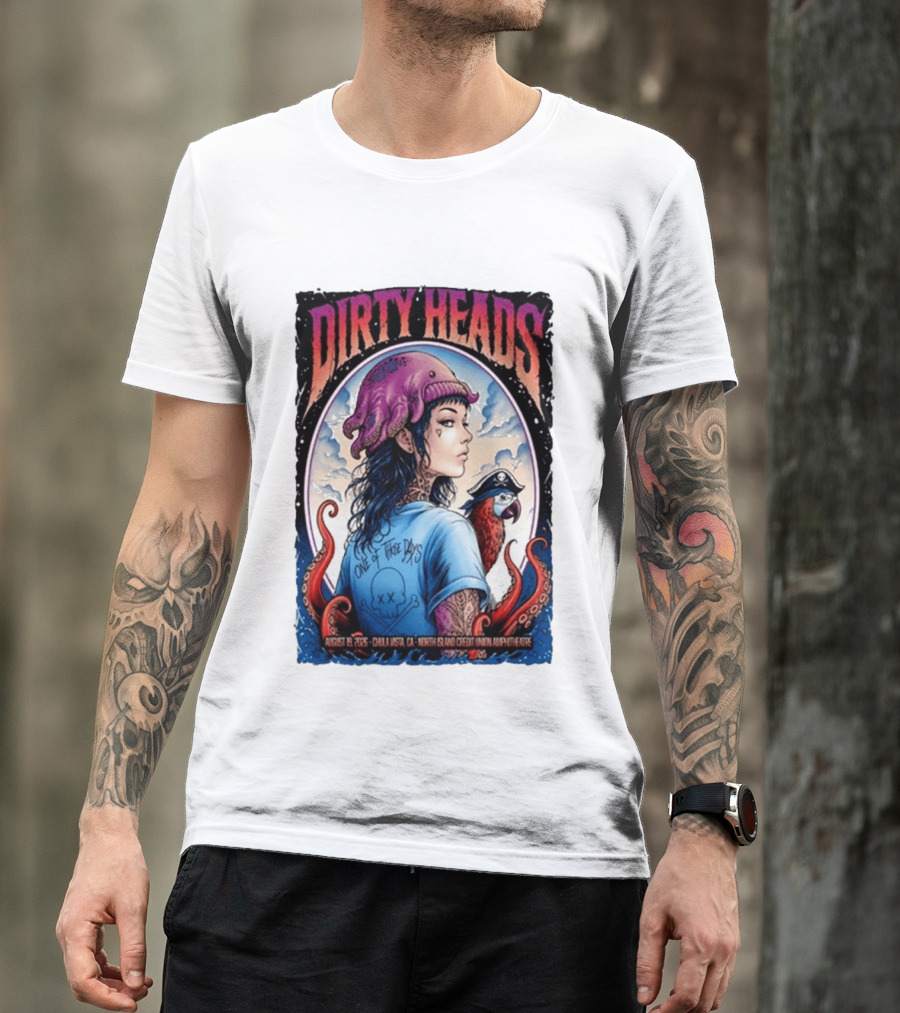 Dirty Heads One Of Those Days Pirate Octopus North Island Credit Union Amphitheatre Chula Vista CA Aug 19 2026 T-Shirt