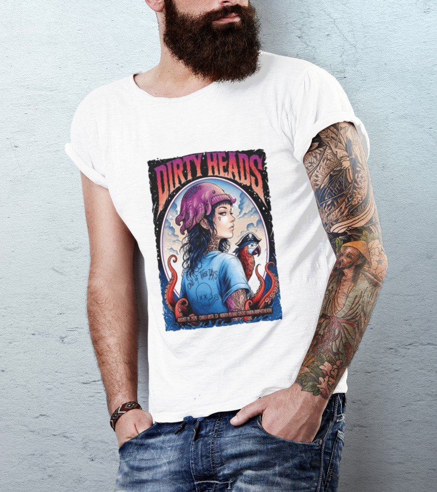 Dirty Heads One Of Those Days Pirate Octopus North Island Credit Union Amphitheatre Chula Vista CA Aug 19 2026 T-Shirt