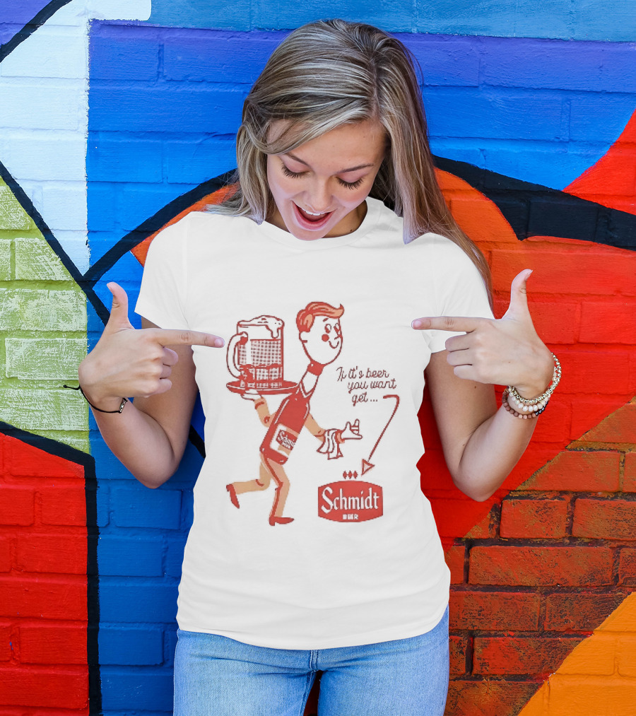 Schmidt Beer Retro Cartoon Character With T-Shirt