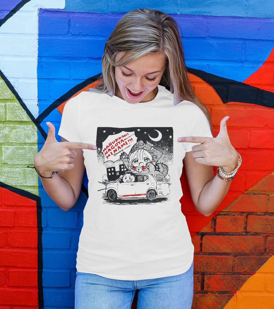 Marukoshi Nagoya Minami Kanakoji Tomori Angry Driver Hatchback Car Manga Style Night Scene T-Shirt