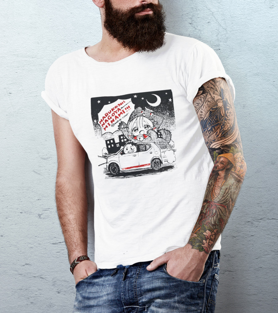 Marukoshi Nagoya Minami Kanakoji Tomori Angry Driver Hatchback Car Manga Style Night Scene T-Shirt