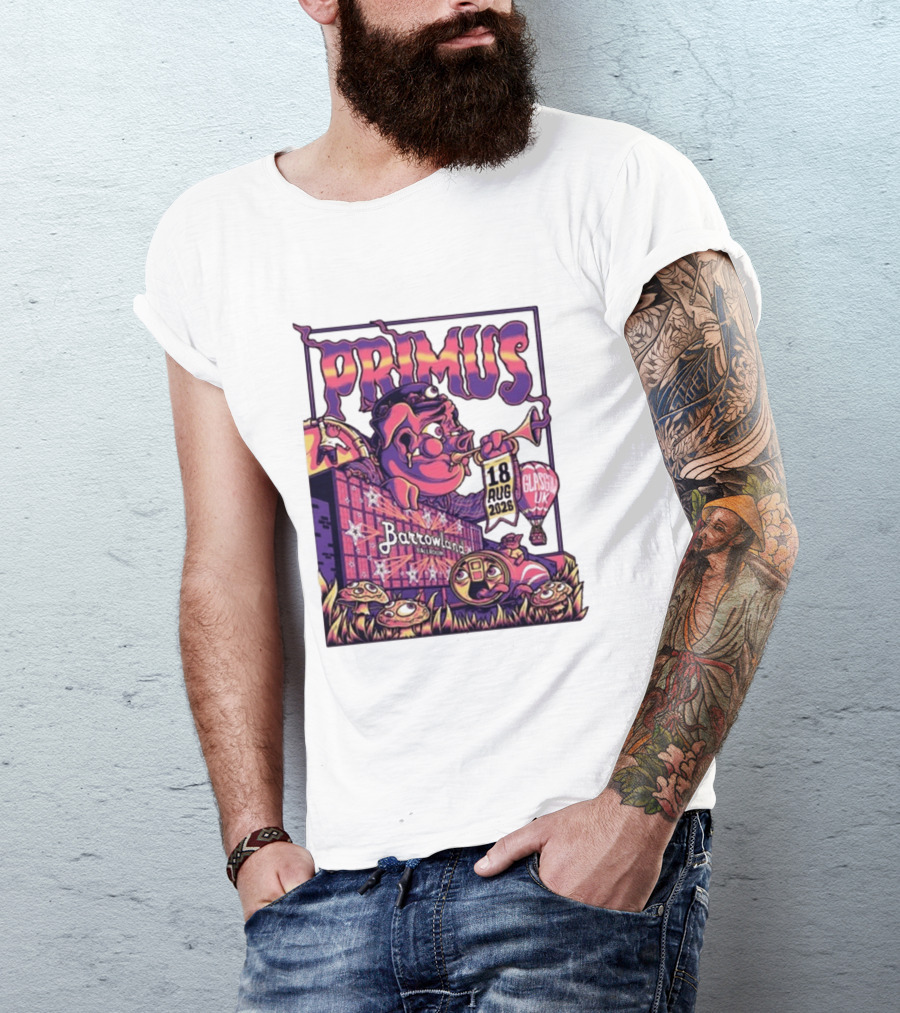 Barrowland Ballroom Primus Concert August 18 2026 Glasgow UK Animated Music Event T-Shirt