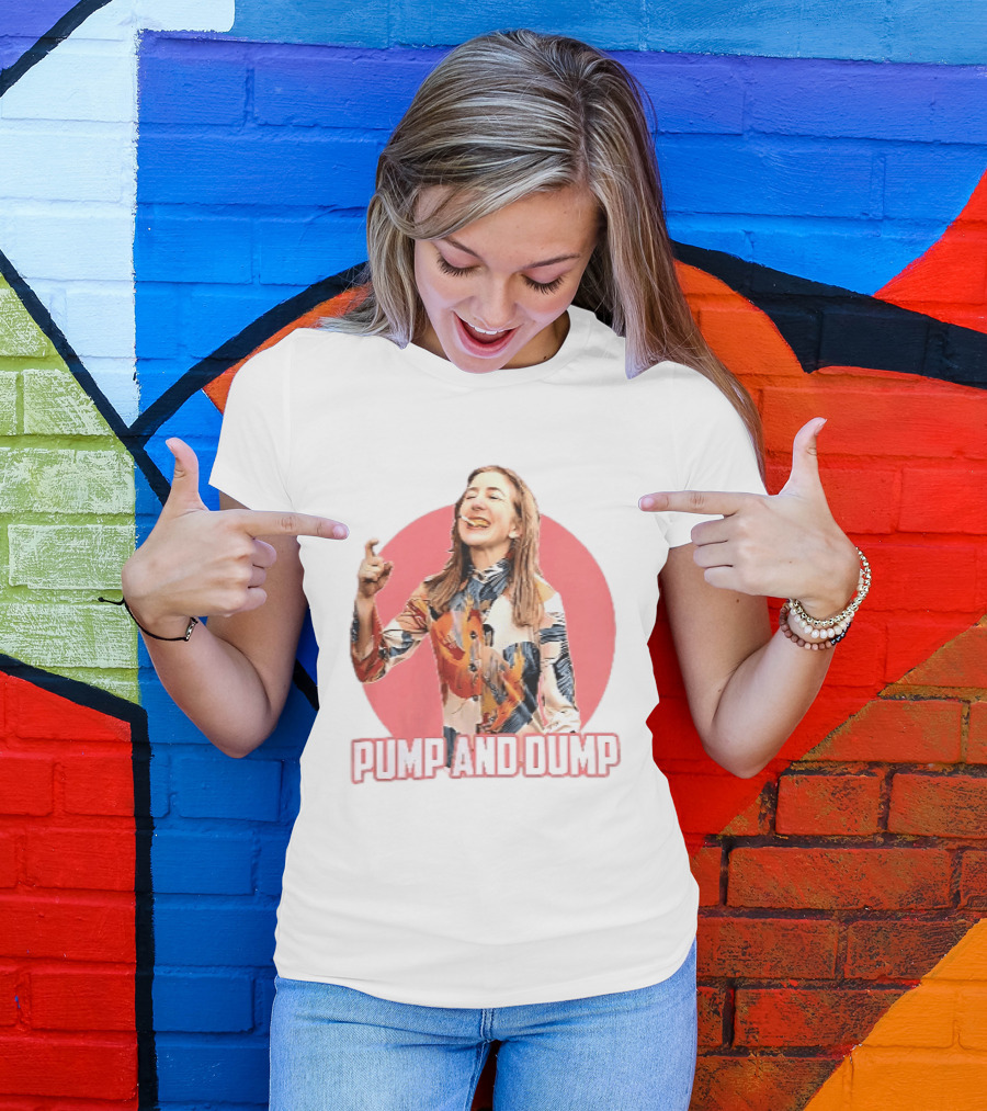 Pump And Dump Woman With Cigarette Retro Style Collage T-Shirt