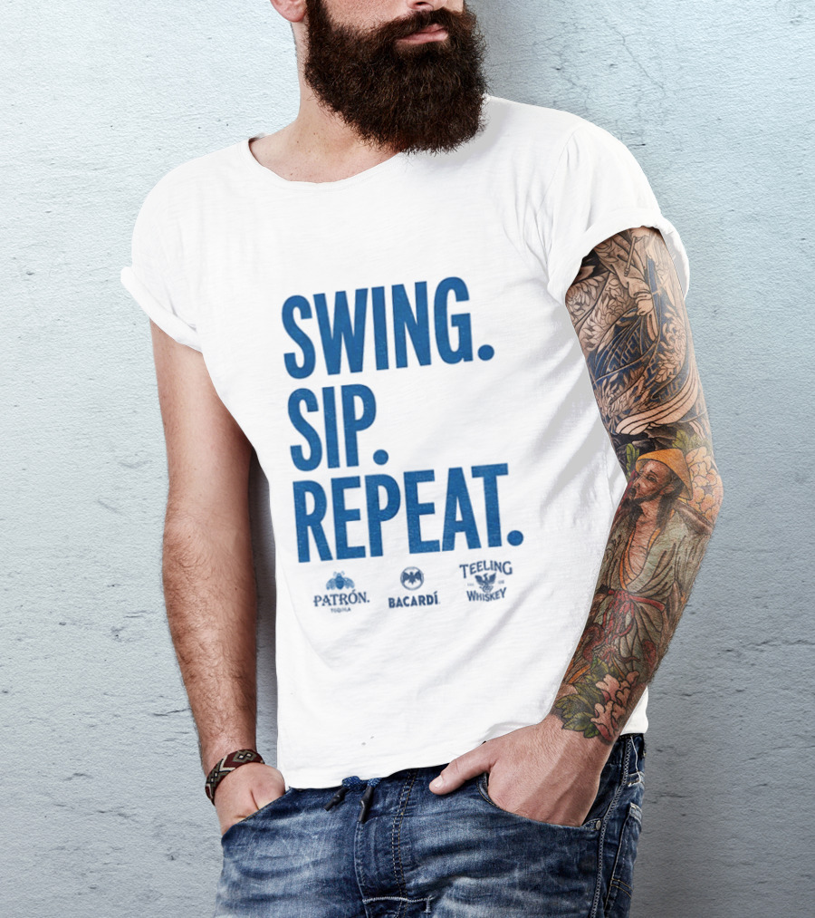 Swing Sip Repeat Patron Bacardi Teeling Whiskey T-Shirt