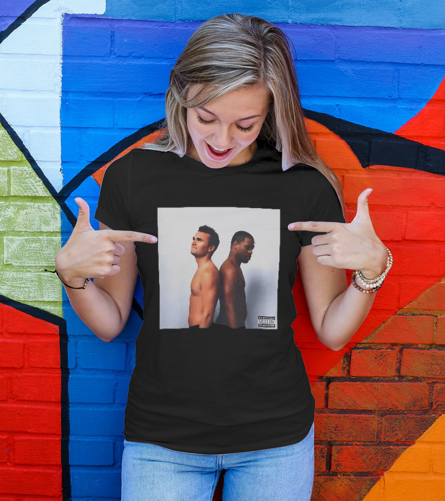 Kirk X Floyd Parental Advisory Album Cover Featuring Two Men Back To Back T-Shirt