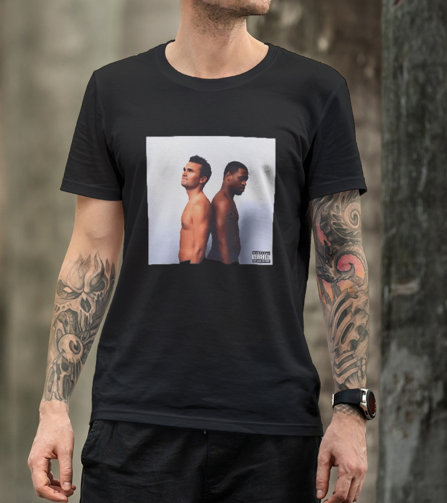 Kirk X Floyd Parental Advisory Album Cover Featuring Two Men Back To Back T-Shirt