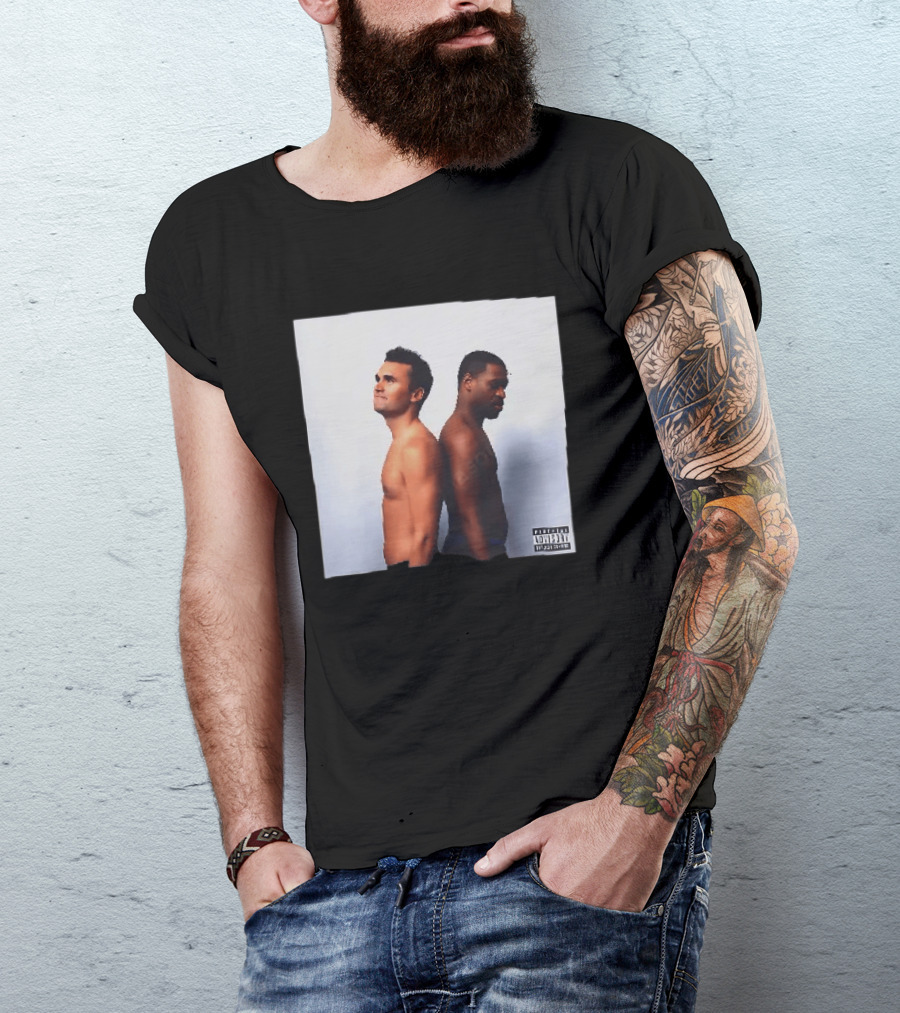 Kirk X Floyd Parental Advisory Album Cover Featuring Two Men Back To Back T-Shirt