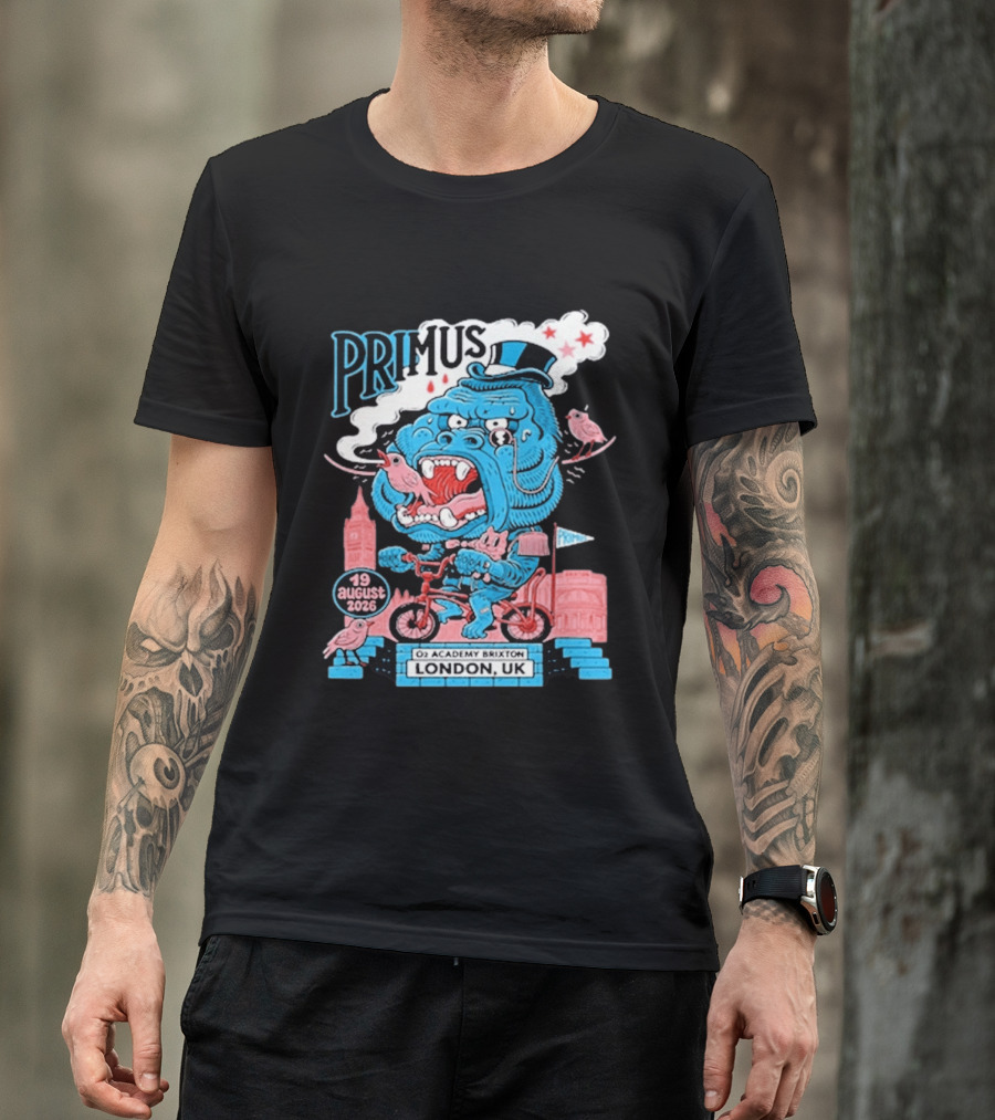Primus 19 August 2026 O2 Academy Brixton London UK Blue Monster T-Shirt