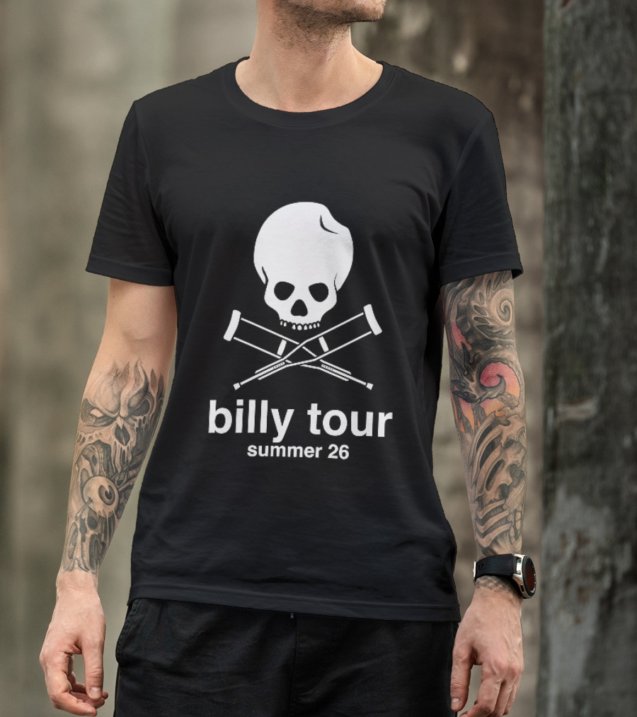 Billy Tour Summer 26 Skull And Crossed Crutches T-Shirt