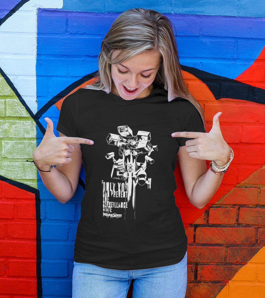 CCTV Security Camera Dystopian Only You Can Prevent The Surveillance State Flock T-Shirt