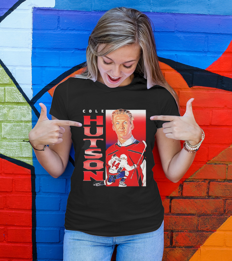 Cole Hutson Washington Capitals Vertical NHL Hockey 44 T-Shirt