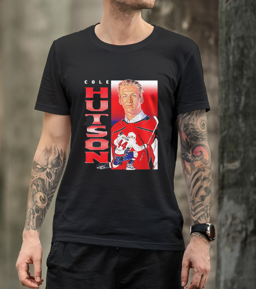 Cole Hutson Washington Capitals Vertical NHL Hockey 44 T-Shirt