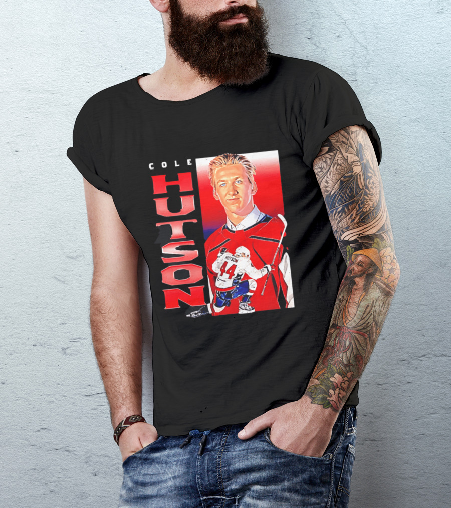 Cole Hutson Washington Capitals Vertical NHL Hockey 44 T-Shirt