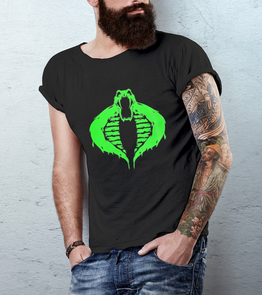 GI Joe Cobra Neon Green Distressed Snake T-Shirt