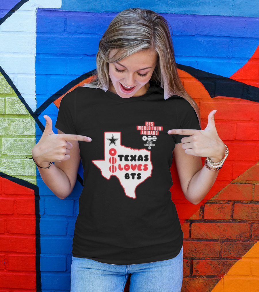 BTS World Tour Arirang Texas Loves At AT&T Stadium Dallas Cowboys T-Shirt