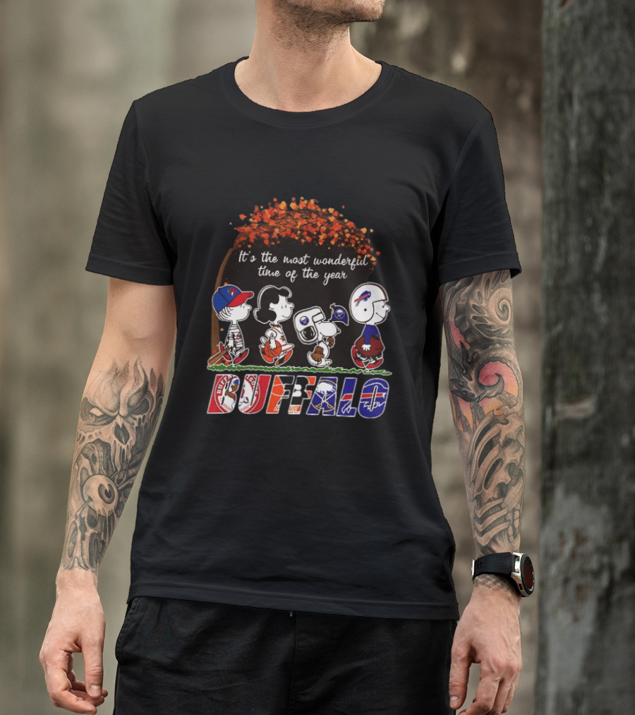 It's The Most Wonderful Time Of The Year Peanuts Buffalo Football Season T-Shirt