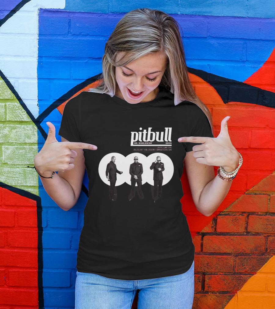 Pitbull Mr Worldwide 2026 Jiffy Lube Live Bristow VA August 19 Concert Event T-Shirt