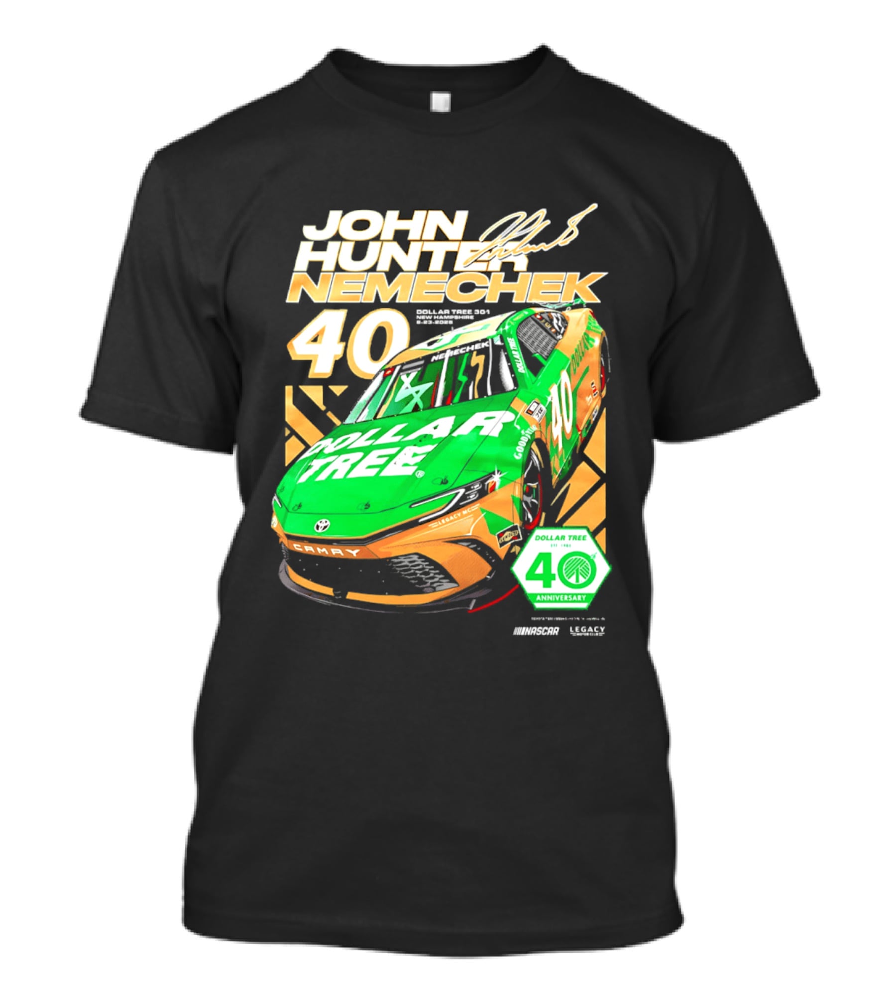 John Hunter Nemechek Dollar Tree 40 Anniversary Camry NASCAR Racing T-Shirt