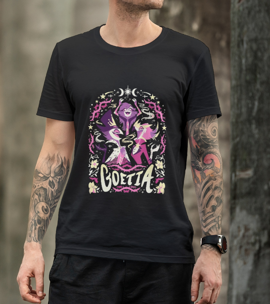 Spindlehorse Goetia Characters Celestial Motif And Crescent Moons T-Shirt