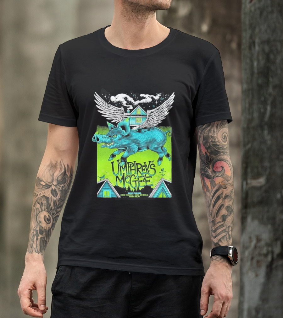 Umphrey's McGee Winged Pig Summer Tour 2026 Iowa City Des Moines Yuba T-Shirt