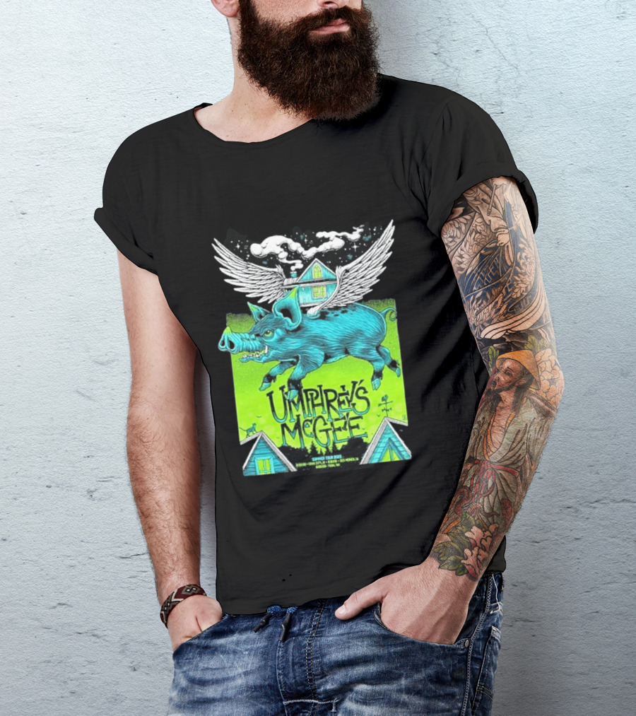 Umphrey's McGee Winged Pig Summer Tour 2026 Iowa City Des Moines Yuba T-Shirt