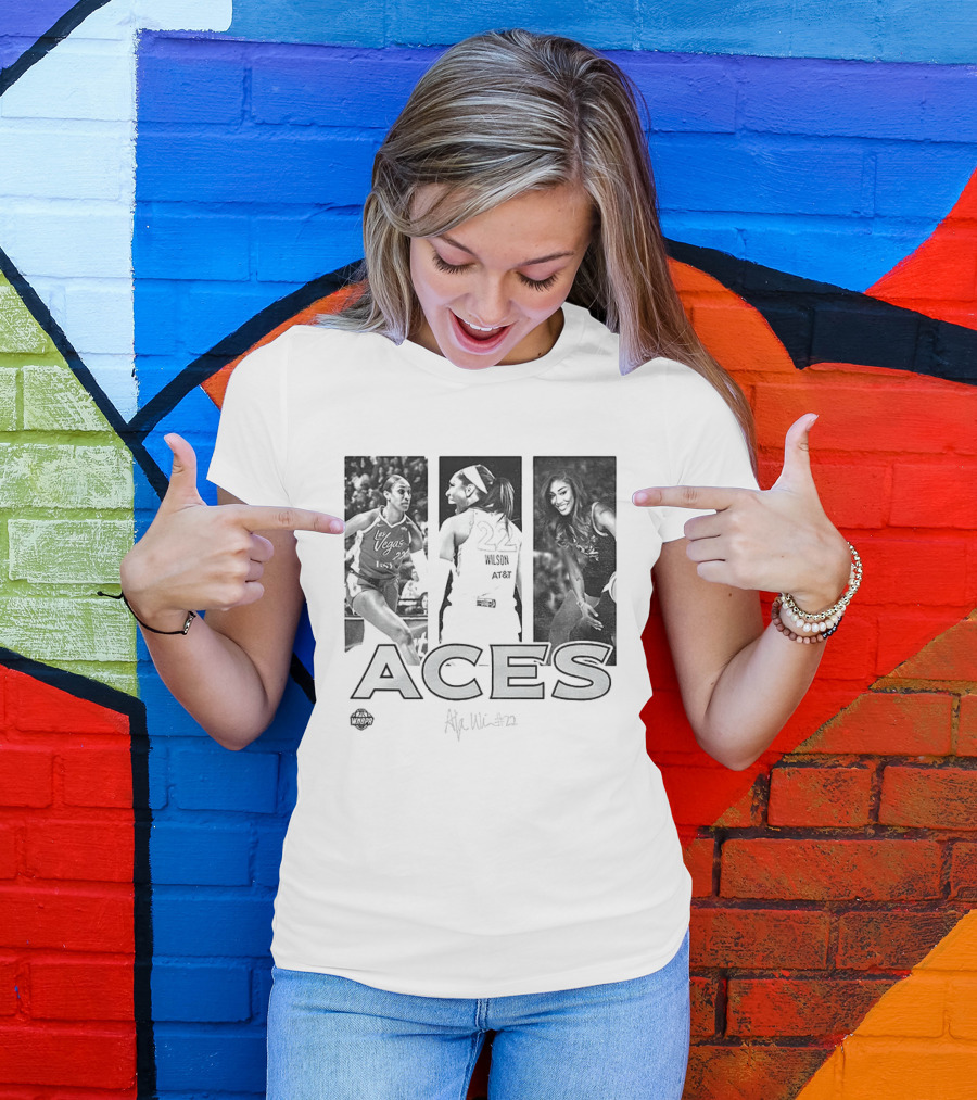 Las Vegas Aces A'ja Wilson 22 WNBA Team Player Hustle T-Shirt