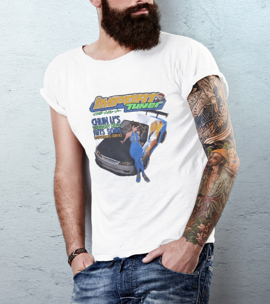 Import Tuner Chun Li's Widebody Silvia Hits Some Dangerous Curves Auto Racing Anime T-Shirt